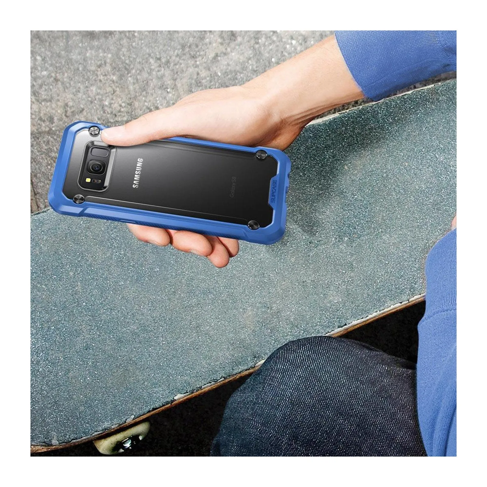 Galaxy S8 Unicorn Beetle Hybrid Protective Bumper Case-Blue