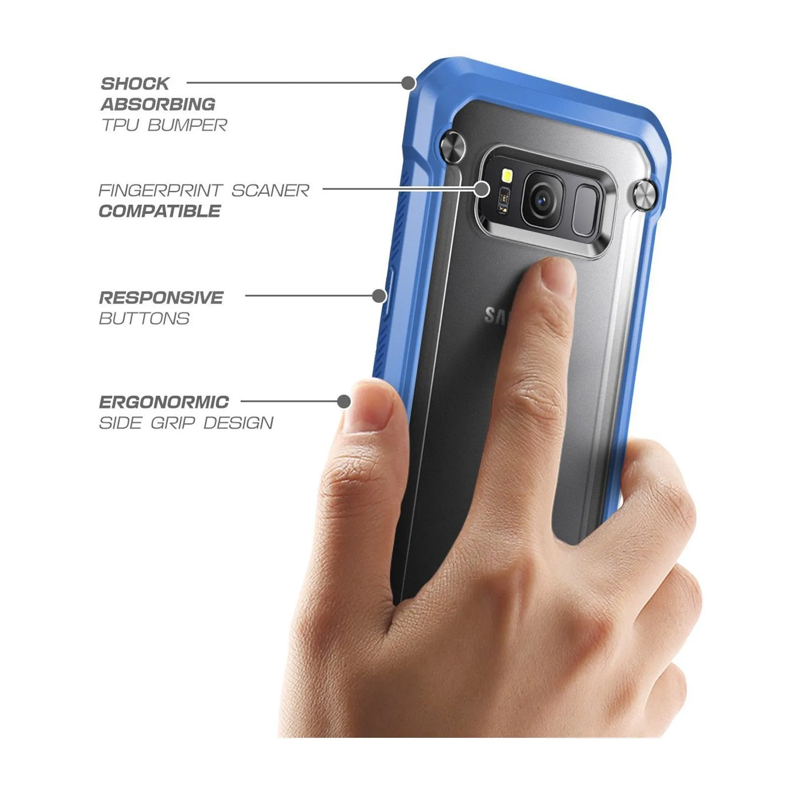 Galaxy S8 Unicorn Beetle Hybrid Protective Bumper Case-Blue