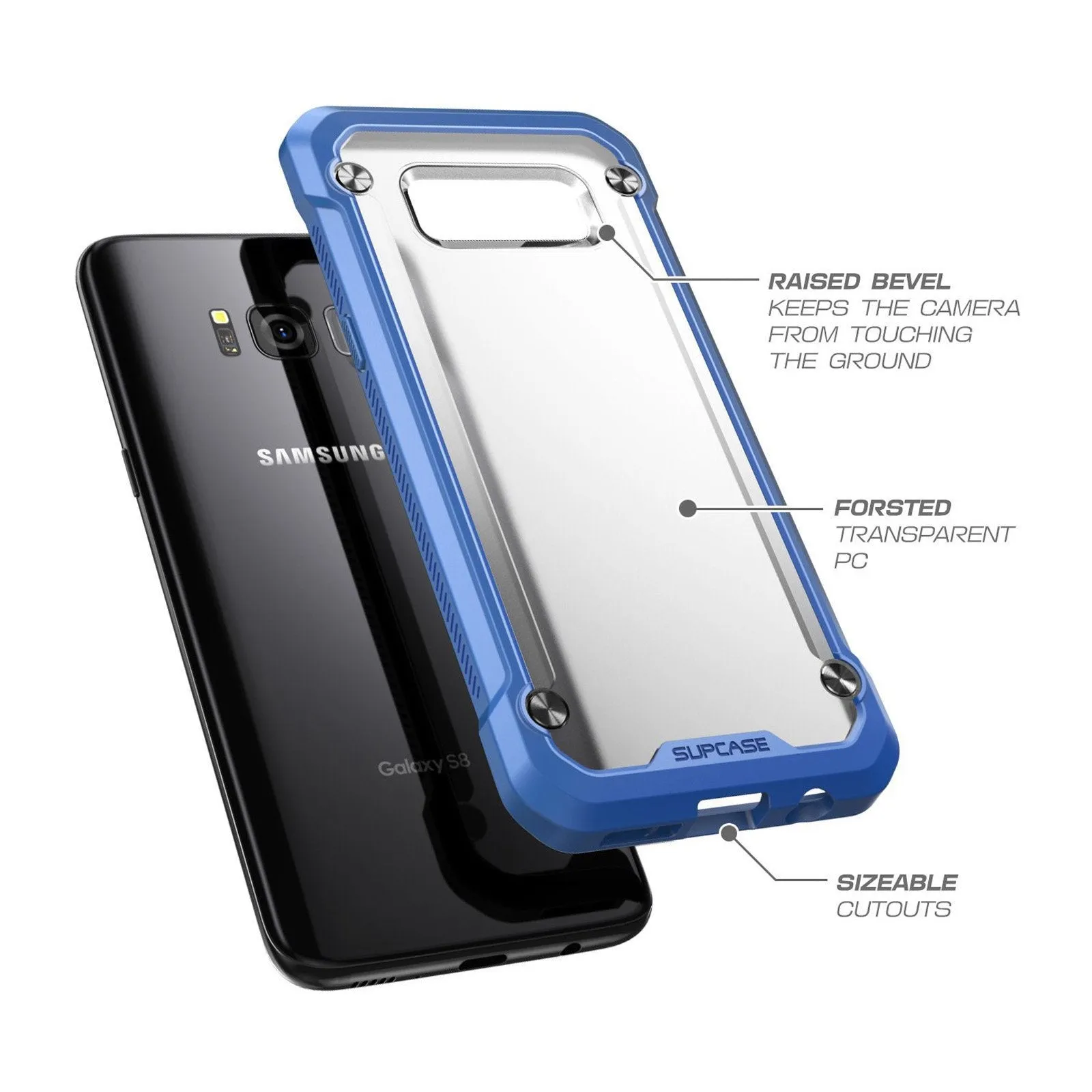 Galaxy S8 Unicorn Beetle Hybrid Protective Bumper Case-Blue