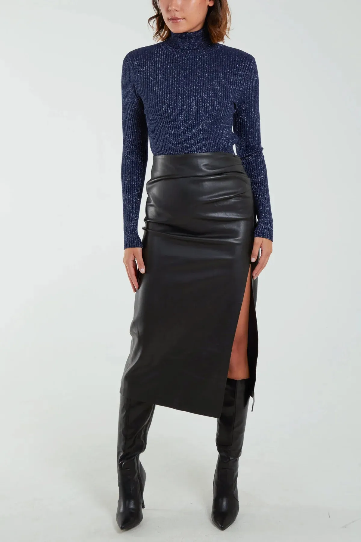 Gigi Glitter Roll Neck Top