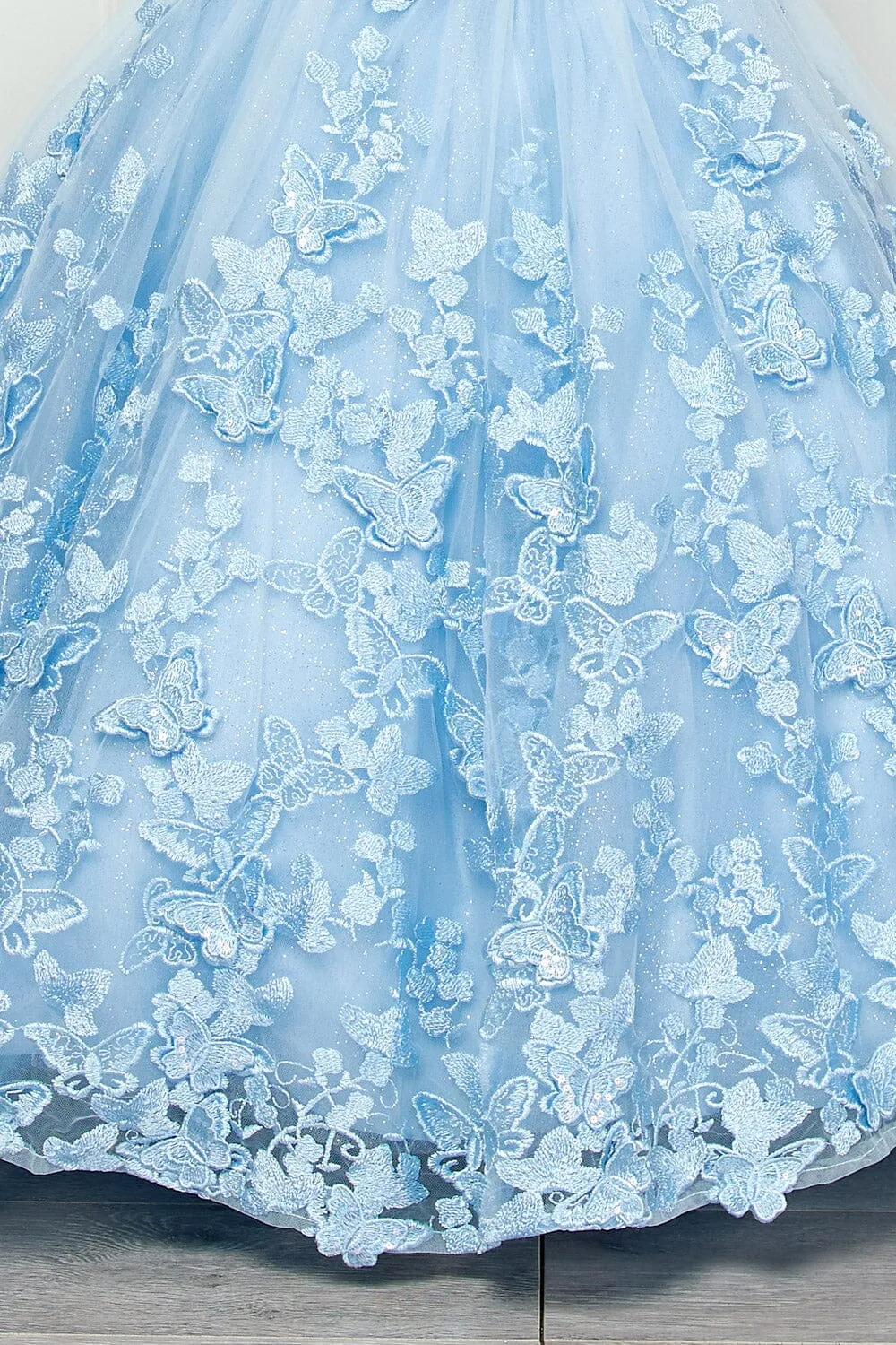Girls 3D Butterfly Cape Ball Gown by Petite Adele PK1001