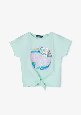 Girl's Mint Sunset Knotted T-shirt