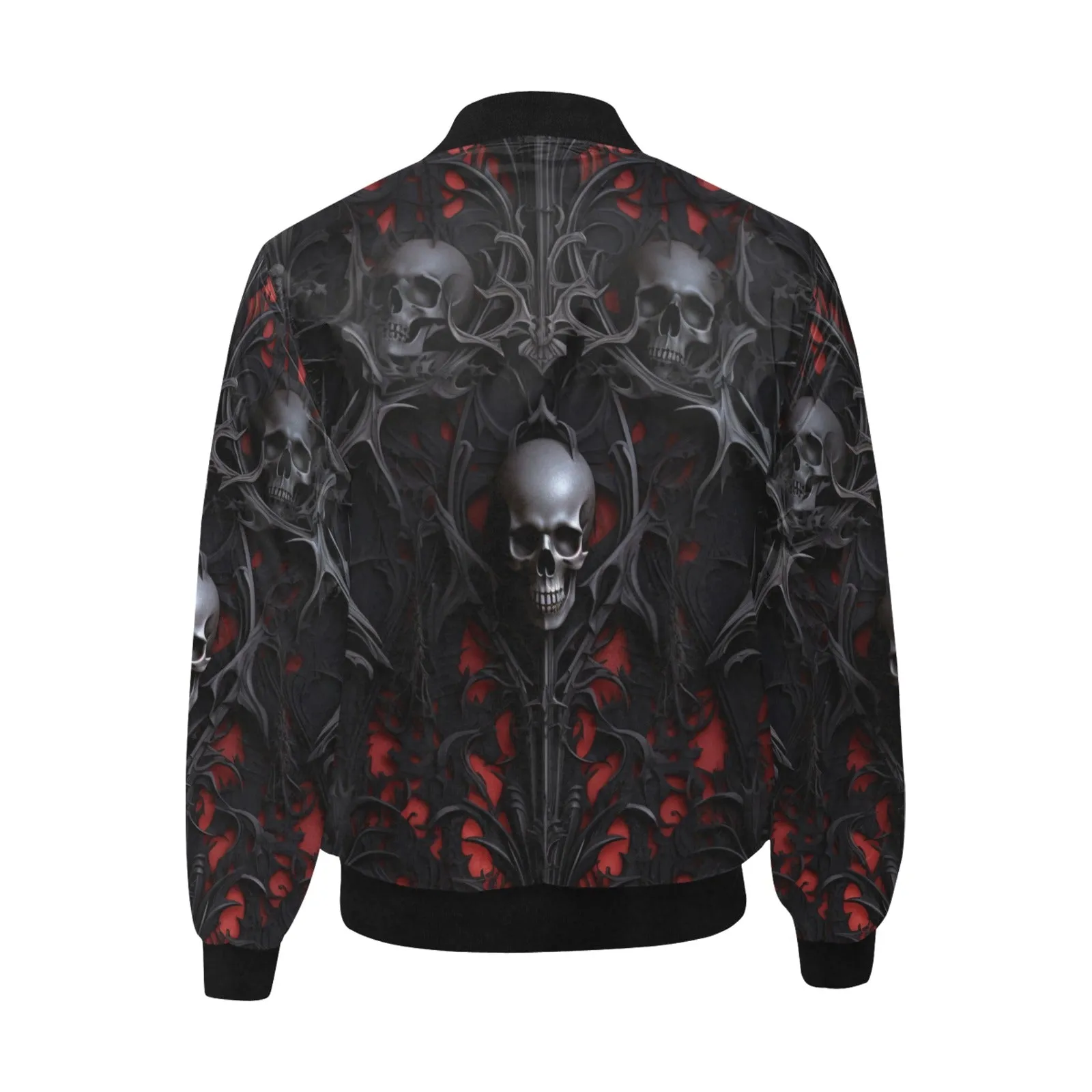 Gothic Skull Pattern Bomber Jacket