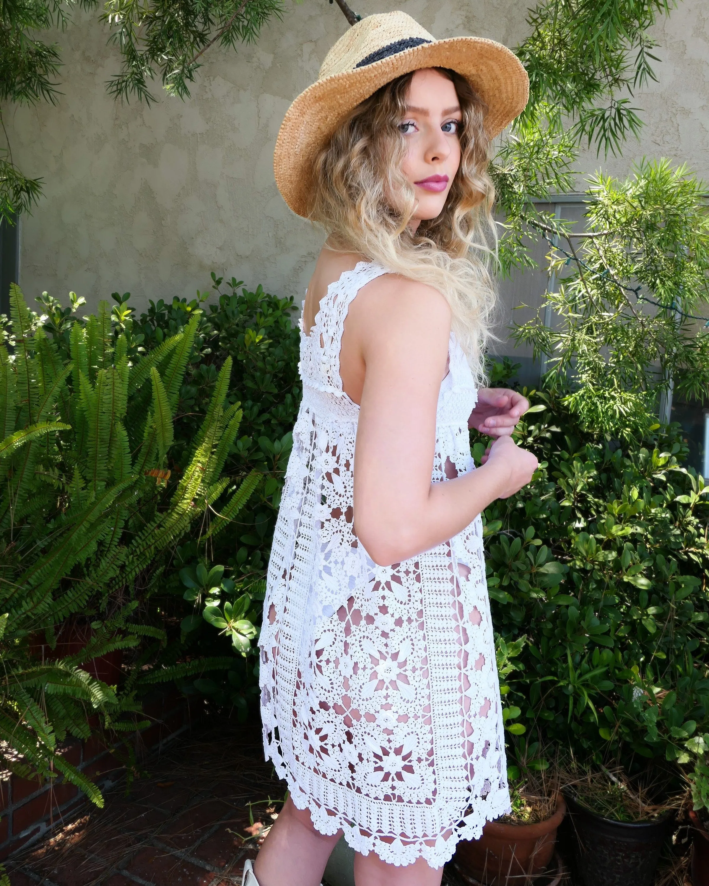 Hand Crocheted Babydoll Tank Dress