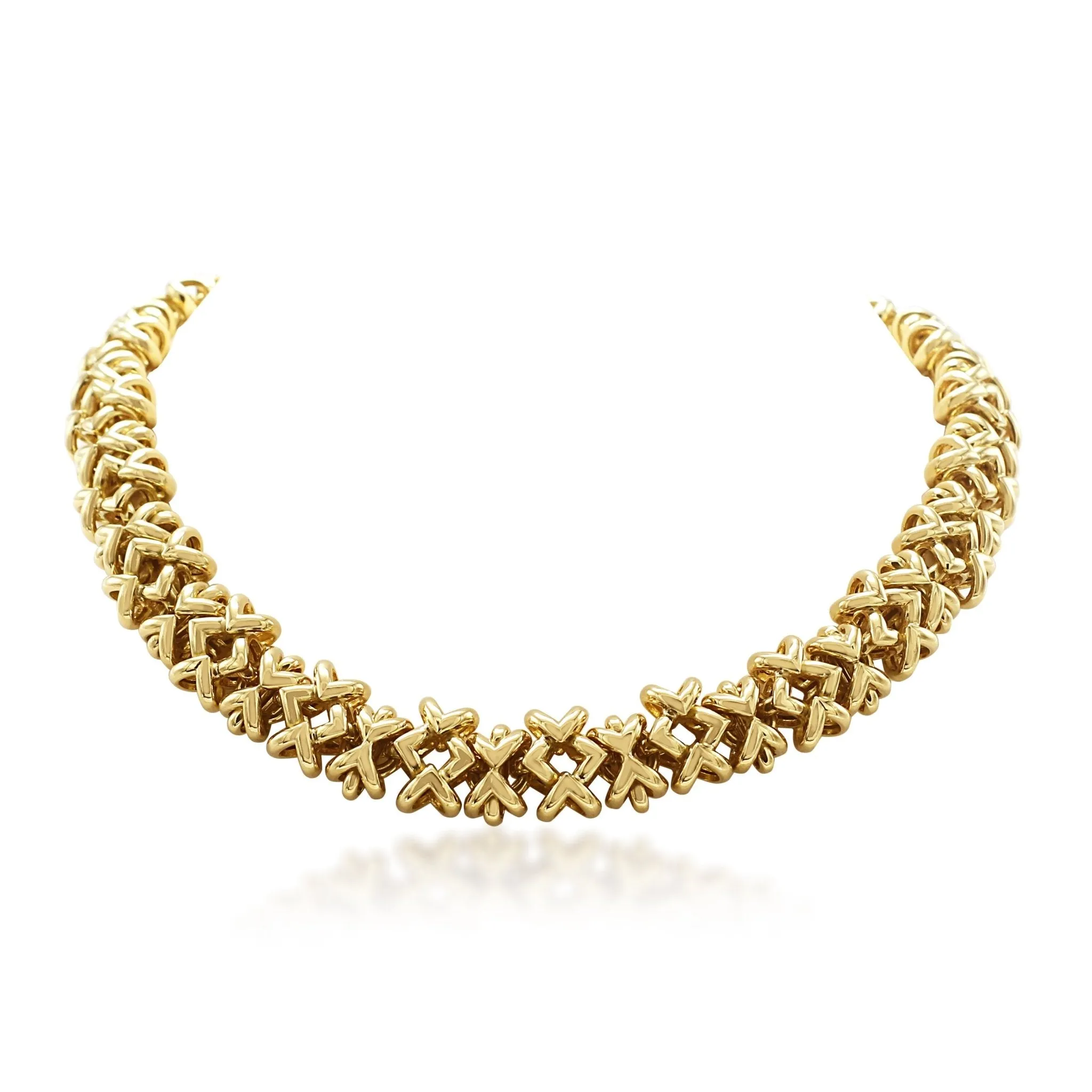Heavyweight X Design 17" Necklace - 18ct Yellow Gold