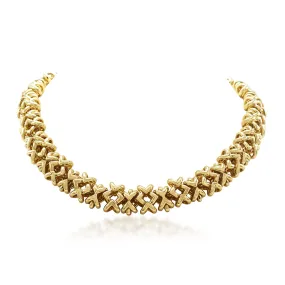 Heavyweight X Design 17" Necklace - 18ct Yellow Gold