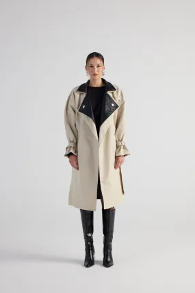HLLY Women Cloak Trenchcoat Beige - Oak Park