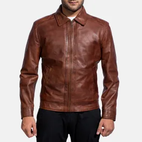 Inferno Brown Leather Jacket Up to 5XL