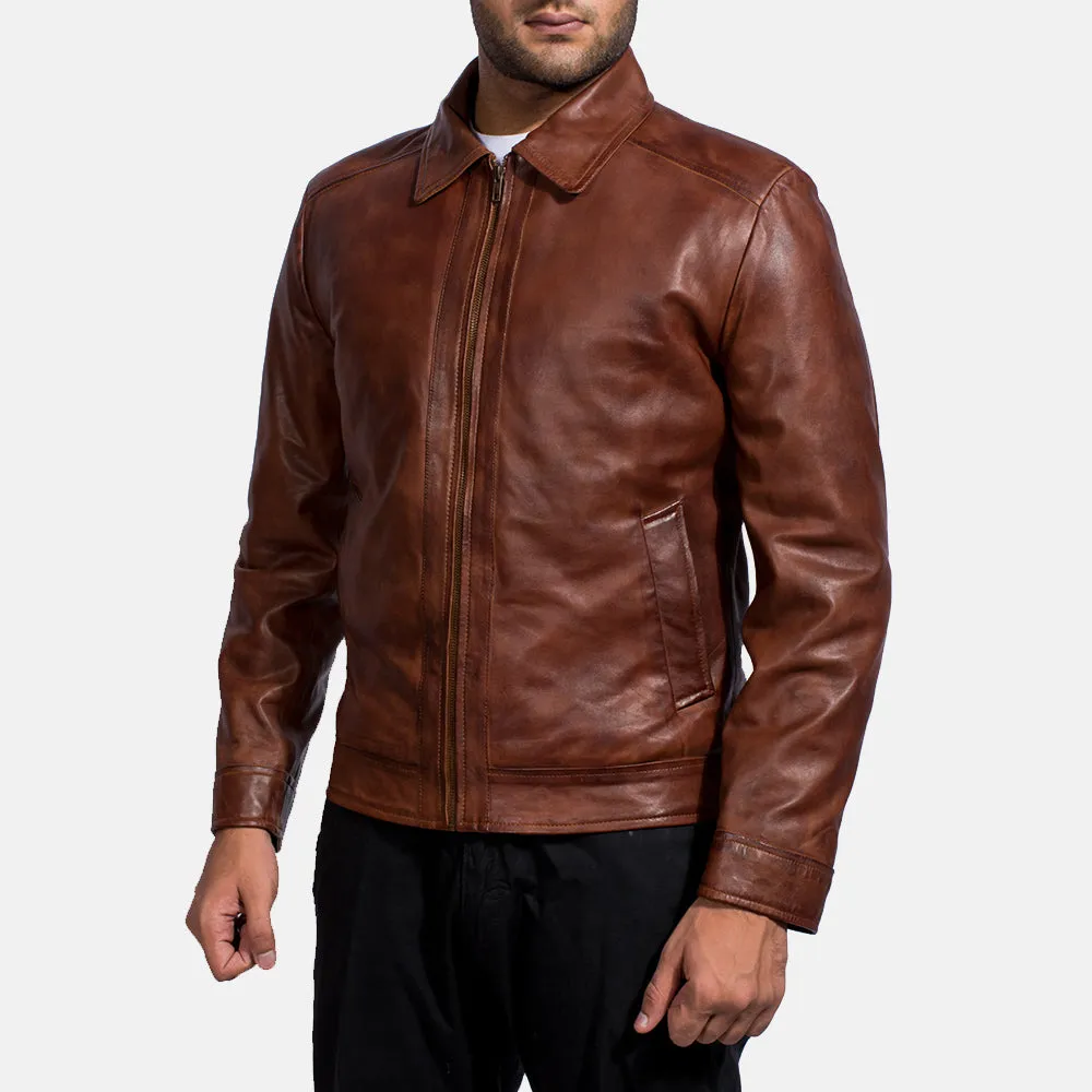 Inferno Brown Leather Jacket Up to 5XL