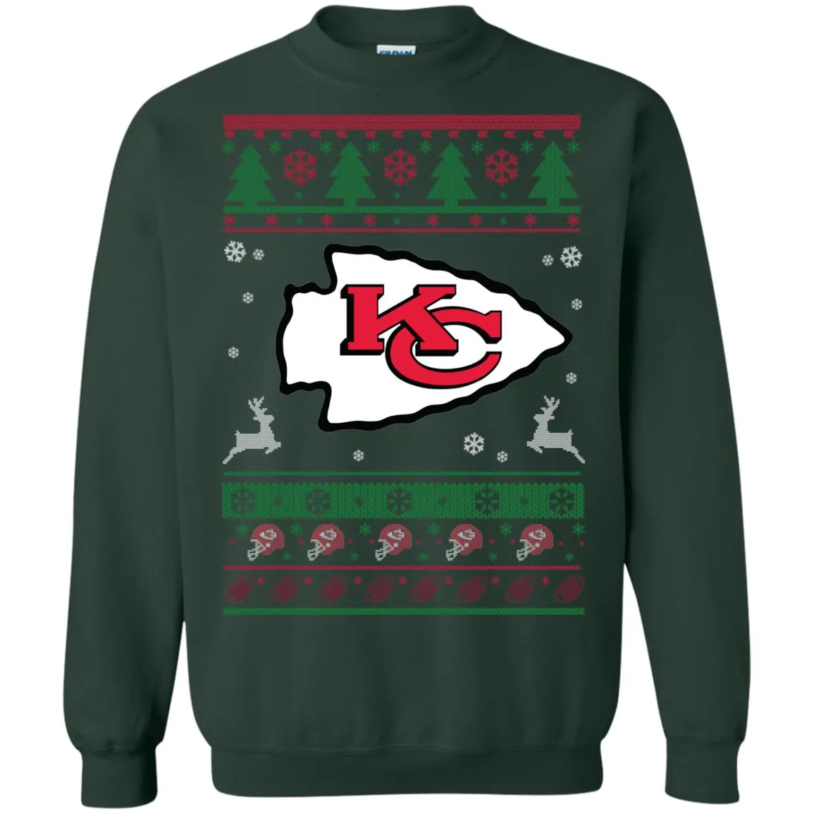 Kansas City Chiefs Logo Football Teams Ugly Christmas Sweater Unisex Crewneck Pullover Sweatshirt