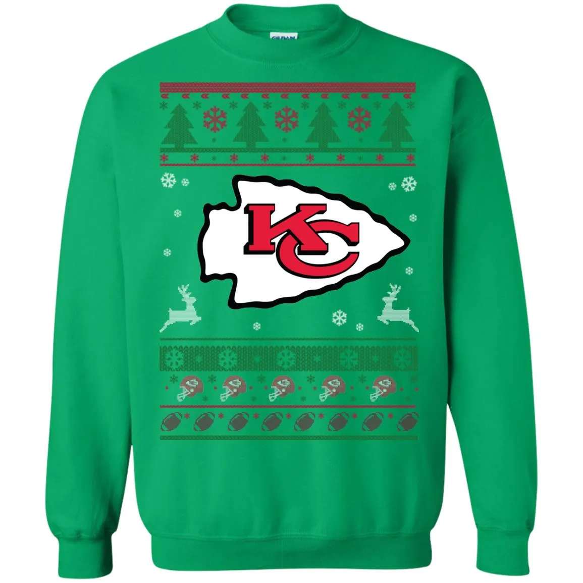 Kansas City Chiefs Logo Football Teams Ugly Christmas Sweater Unisex Crewneck Pullover Sweatshirt