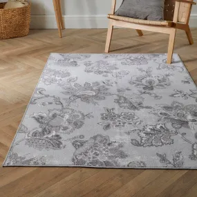Keats Washable Rug by Dreams & Drapes Design in Grey 120 x 180cm