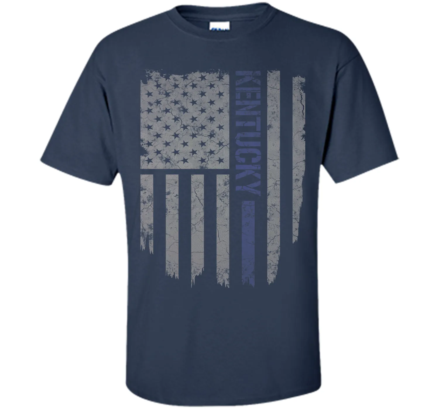 Kentucky Thin Blue Line American Flag T-Shirt T-Shirt