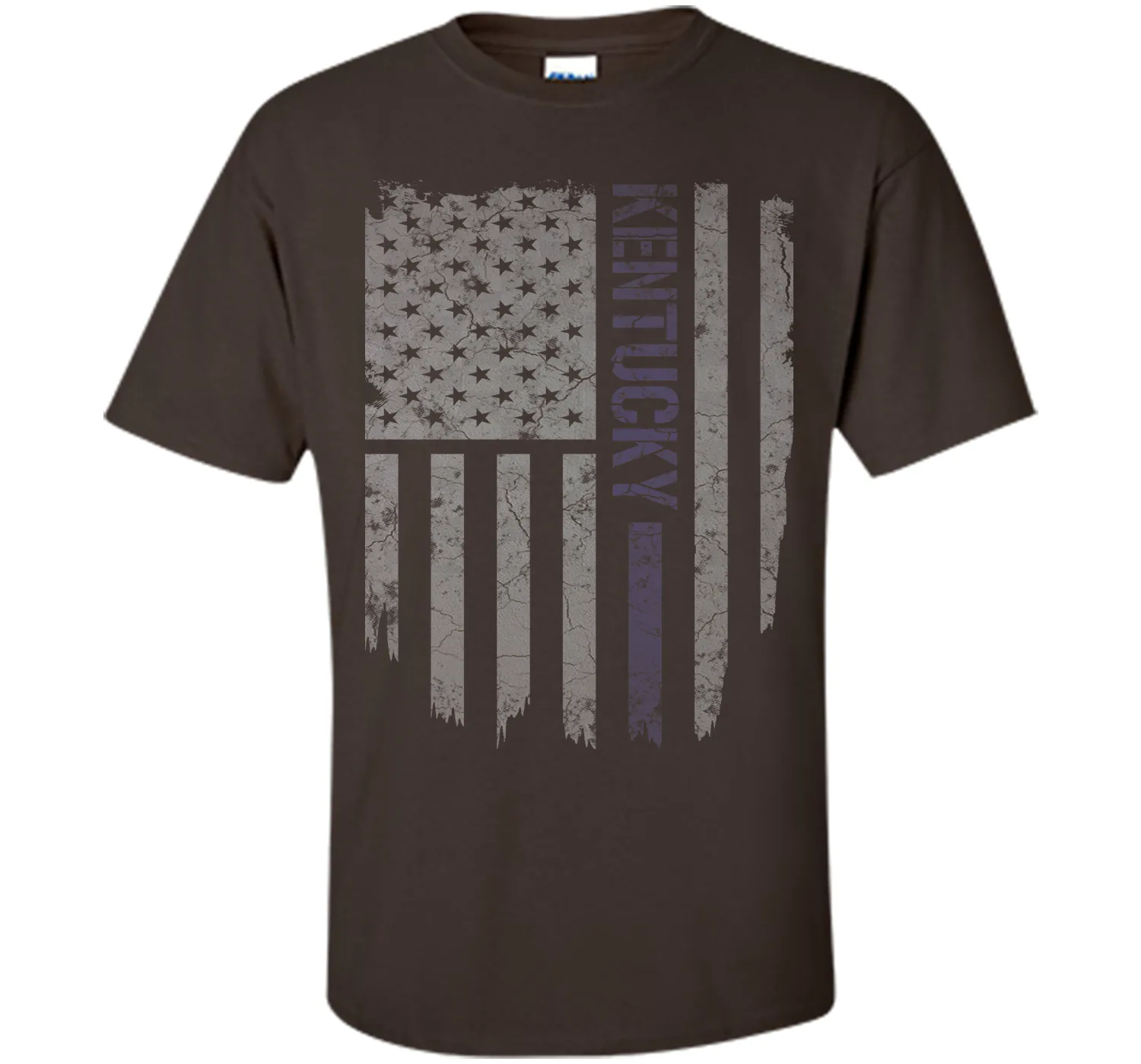 Kentucky Thin Blue Line American Flag T-Shirt T-Shirt