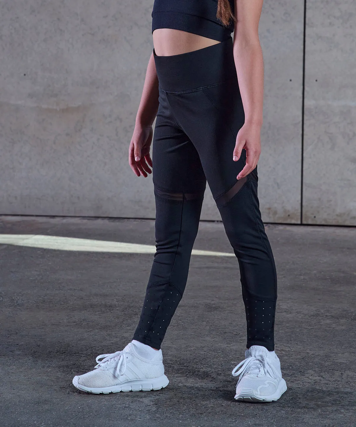 Kids panelled leggings | Black