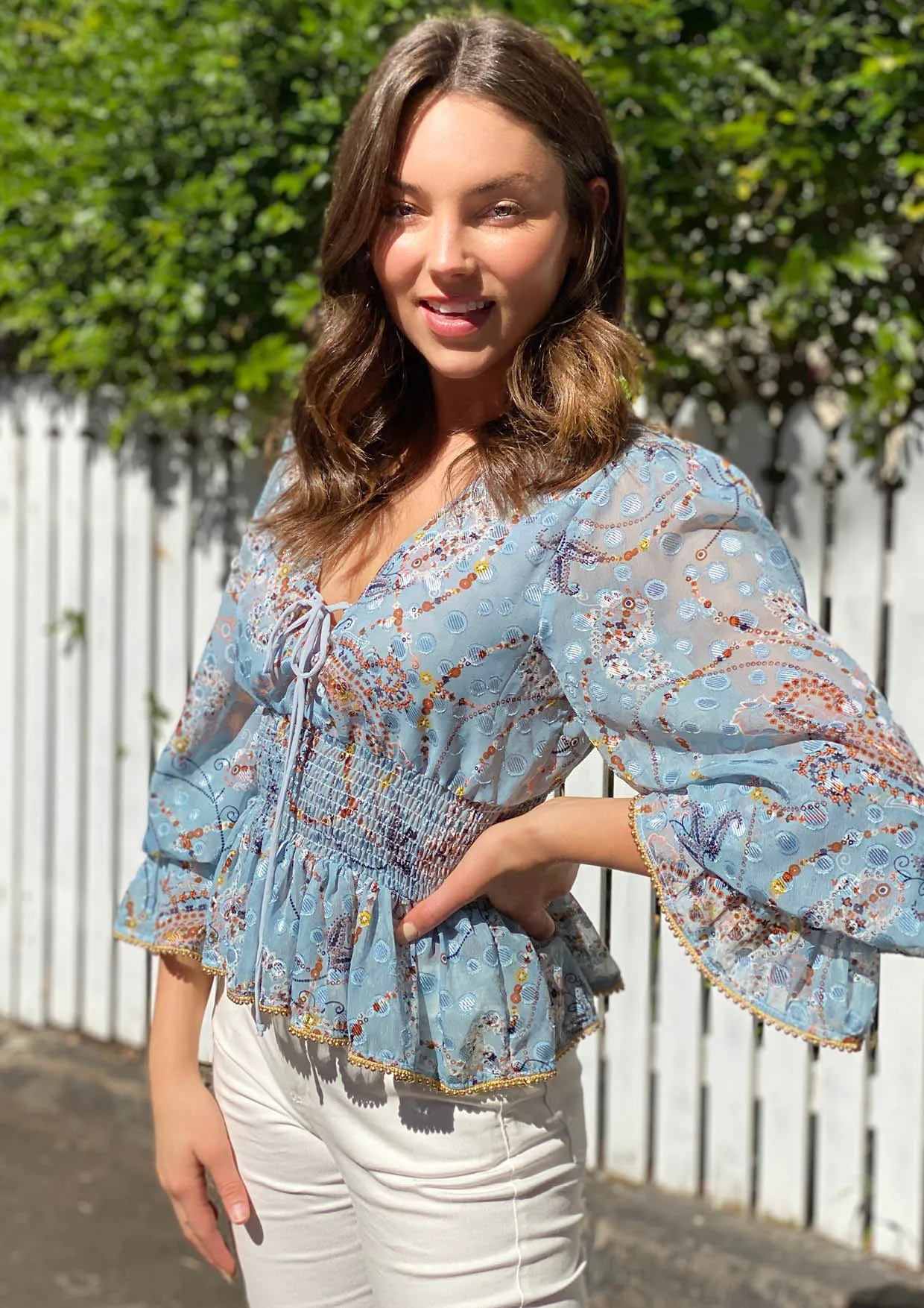 LA0223-2SS Paisley Print Top (Pack)