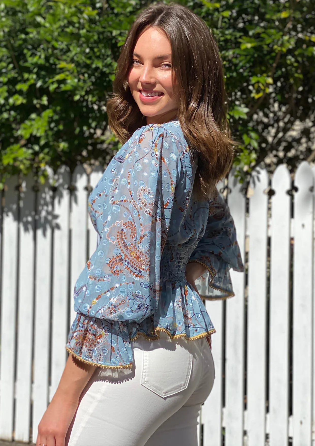 LA0223-2SS Paisley Print Top (Pack)