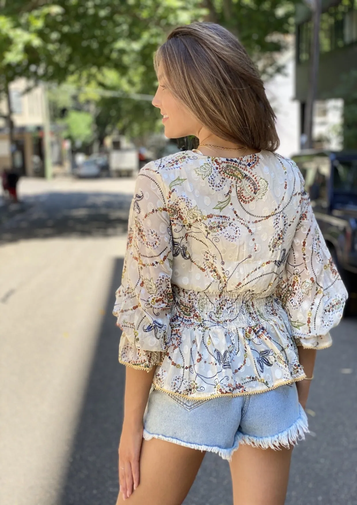 LA0223-2SS Paisley Print Top (Pack)