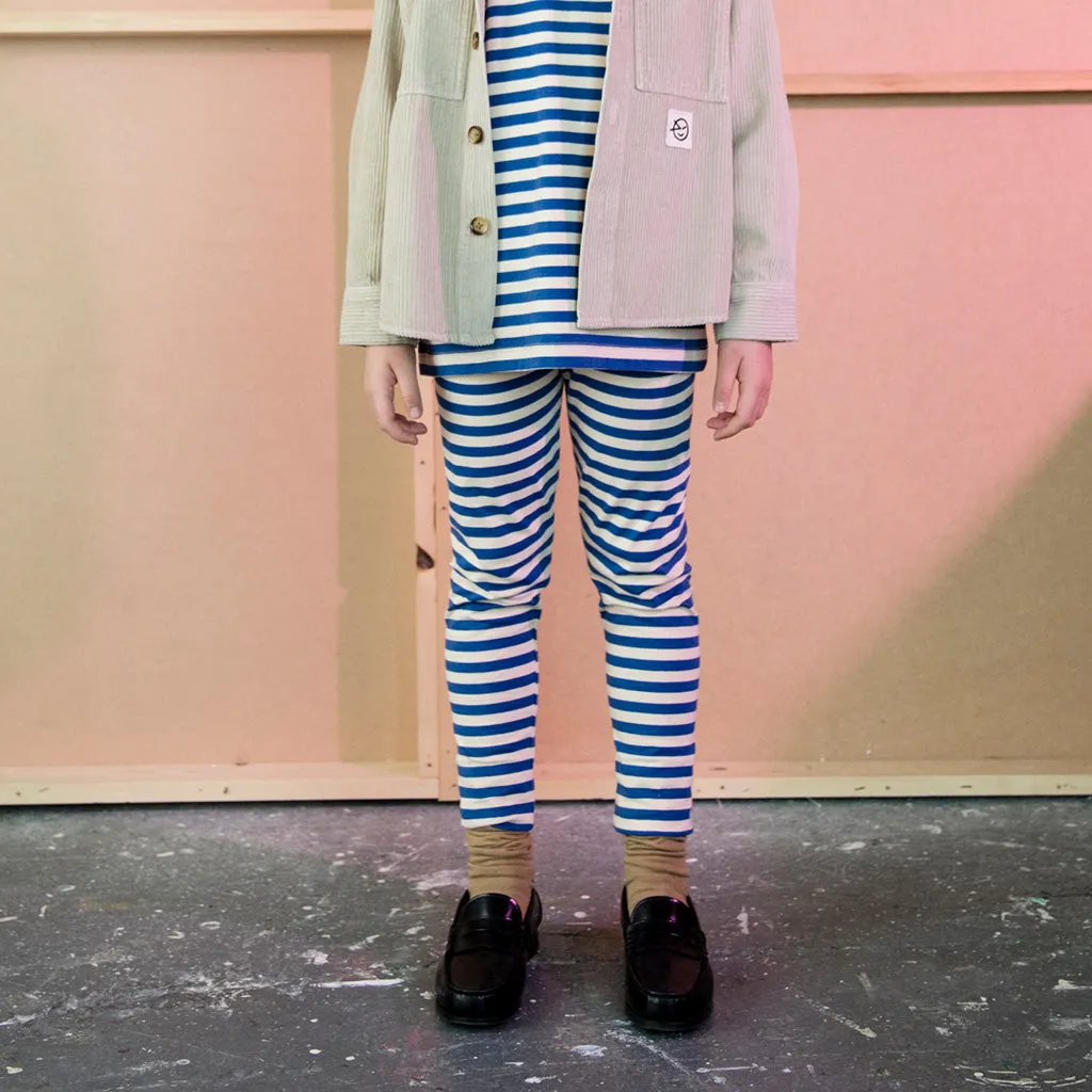 Legging Stripe Buttermilk Otomi Blue