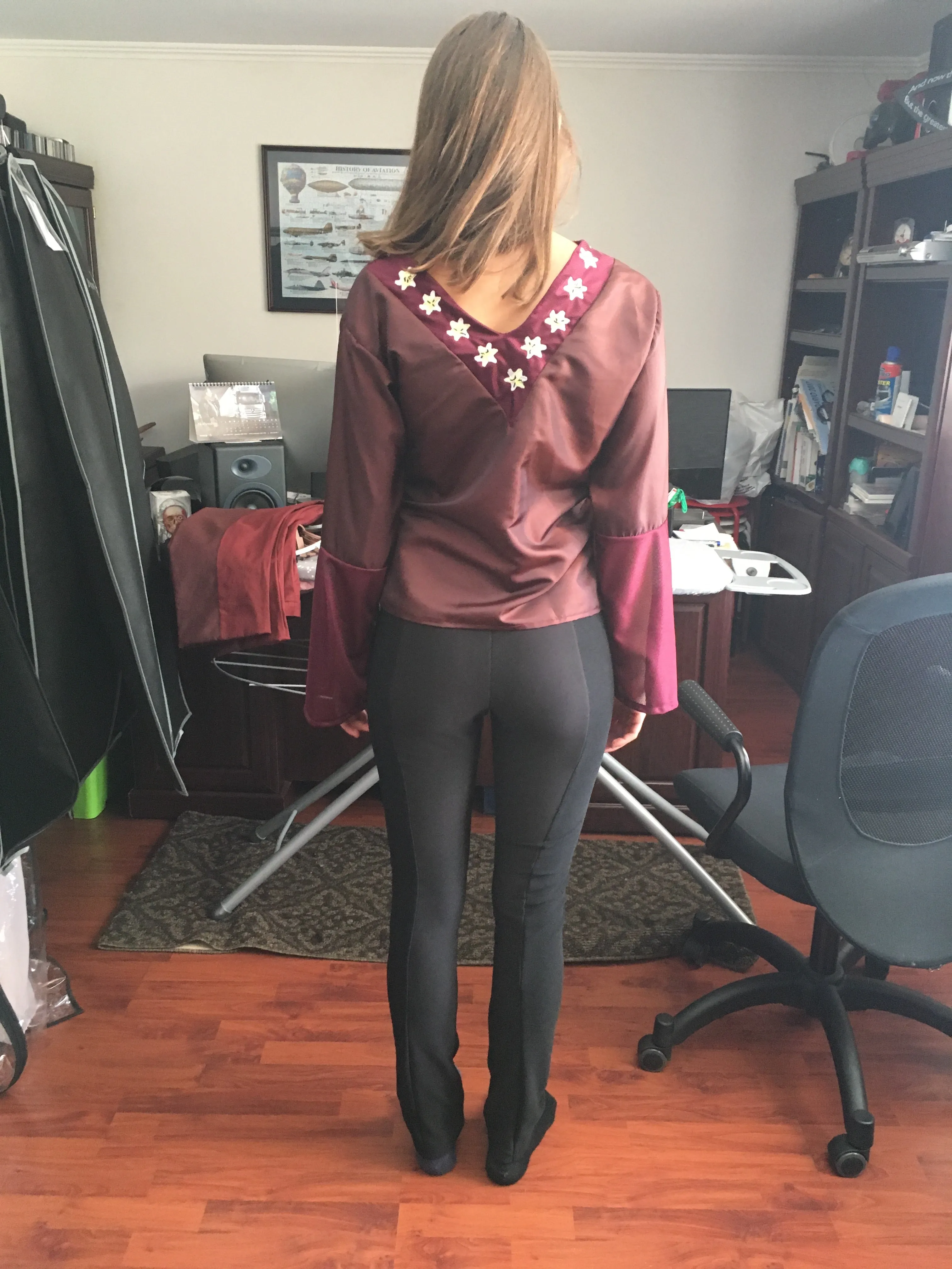 Leggings with two fabrics