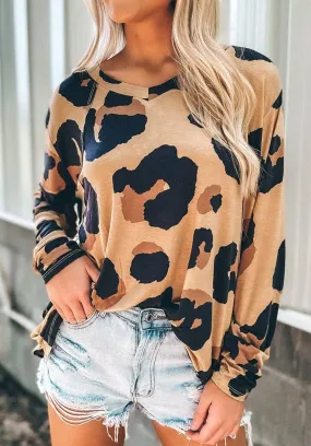 Leopard Soft Knit Loose Top