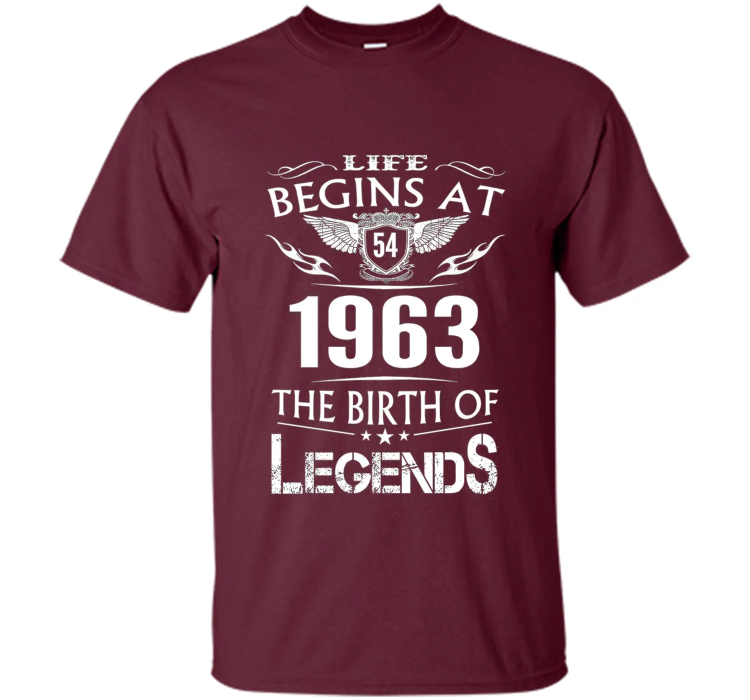 Life Begins At 54 1963 The Birth Of Legends T-Shirt t-shirt