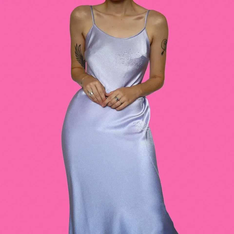 Lilac DUSK beaded slip dress UK 12