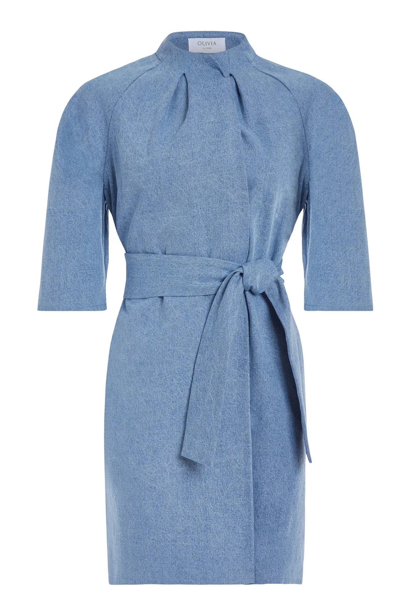 Long Denim Belted Coat