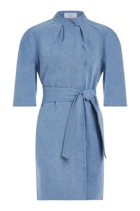 Long Denim Belted Coat