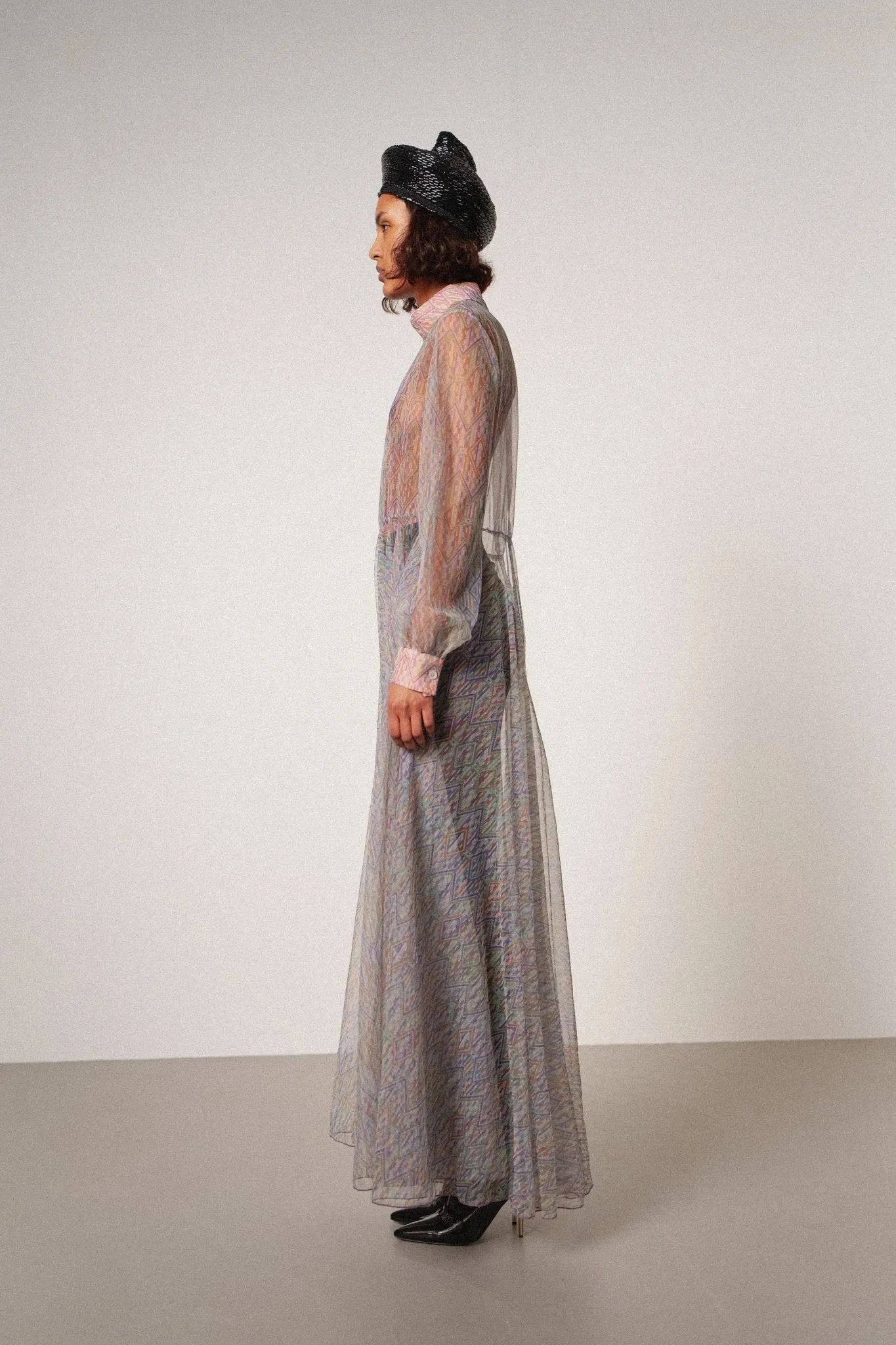 Long Sheer Aqua Dress