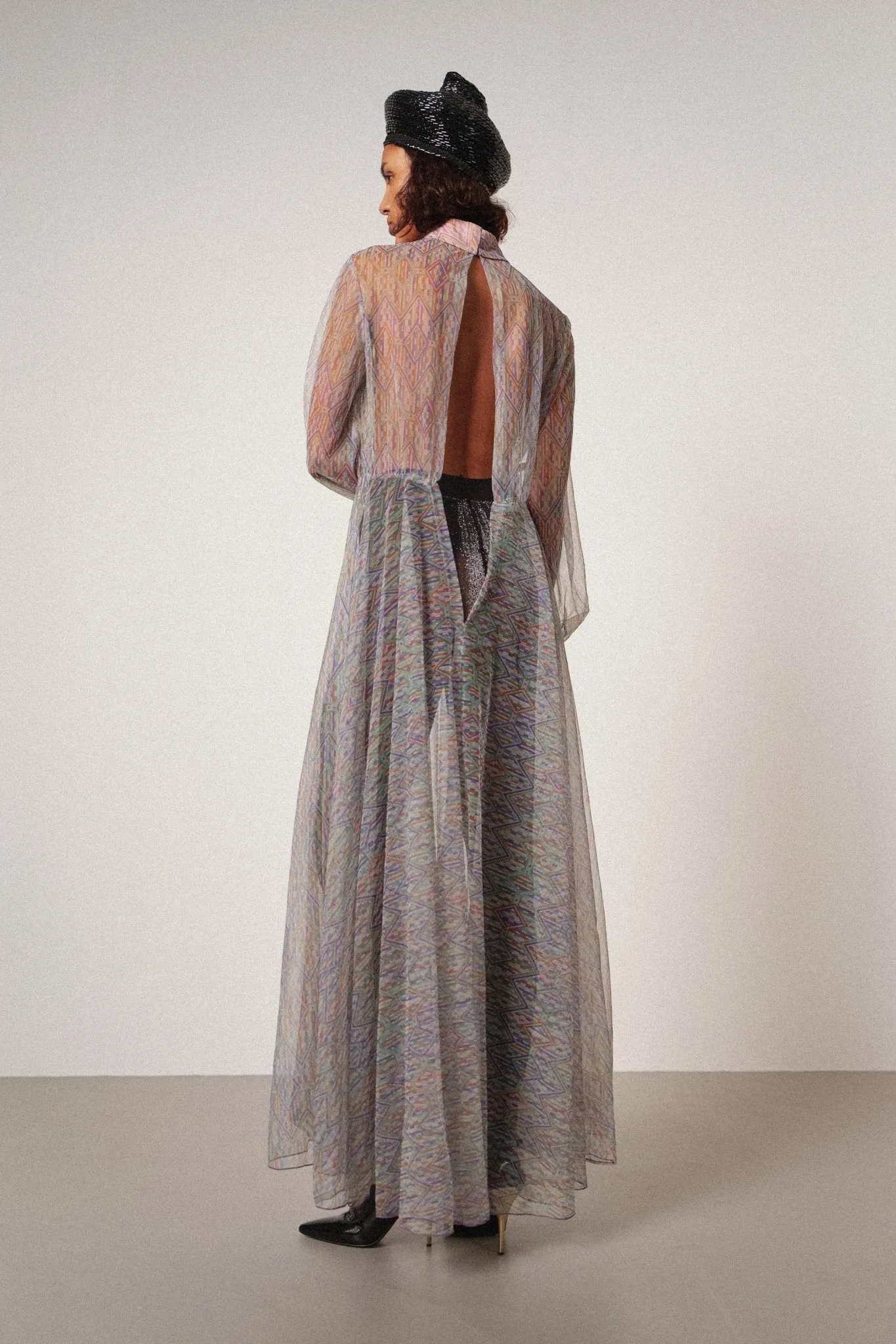 Long Sheer Aqua Dress