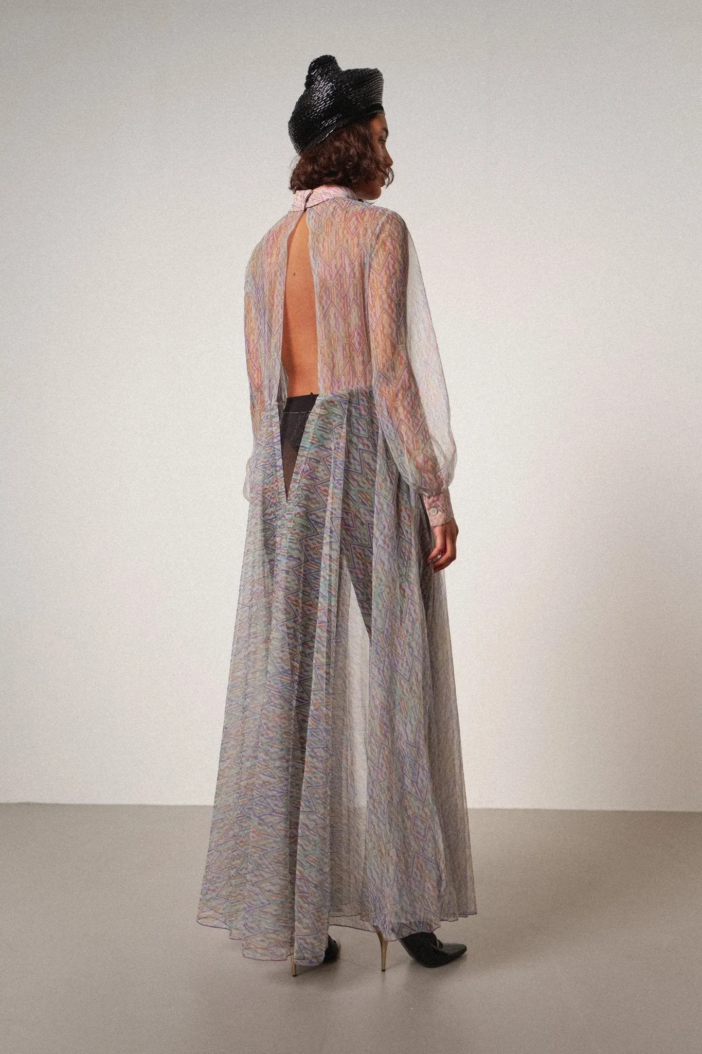 Long Sheer Aqua Dress