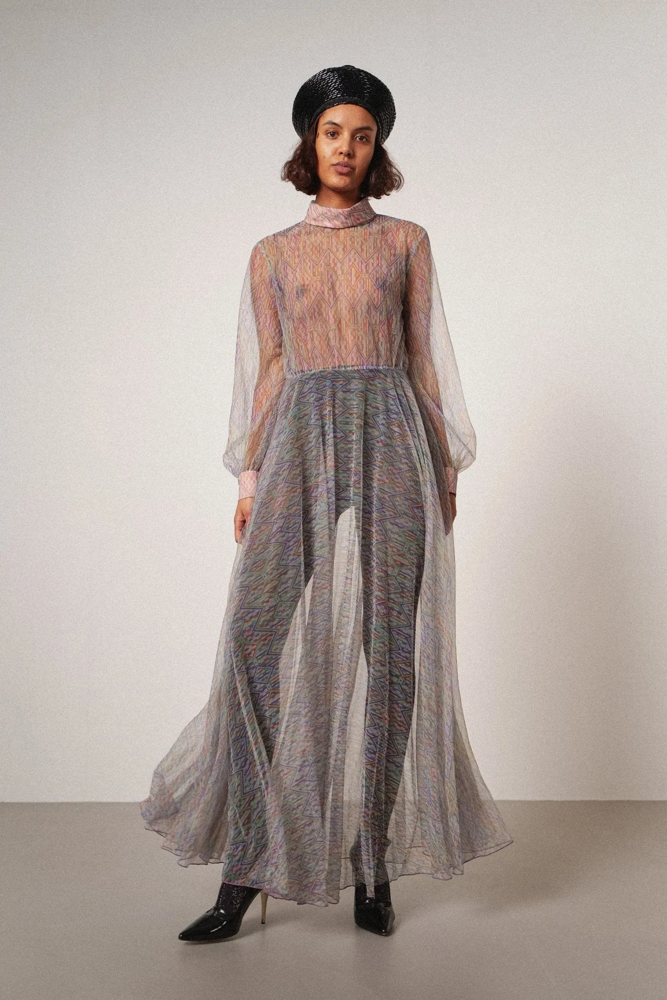 Long Sheer Aqua Dress