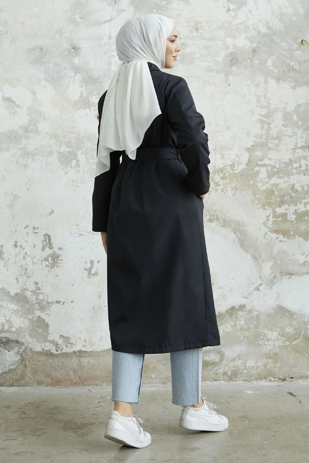 MDS Women Nalyes Belted Trench Coat - Black - Mooresville