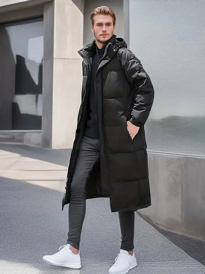 Men's Long Quilted Winter Jacket