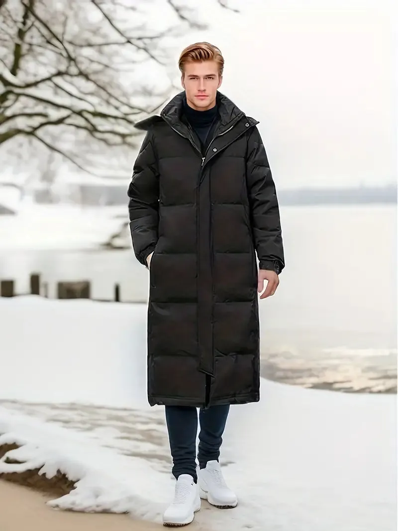 Men's Long Quilted Winter Jacket