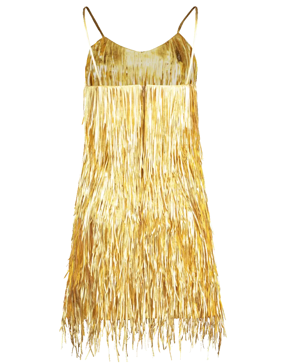 Metallic Fringe Slip Dress