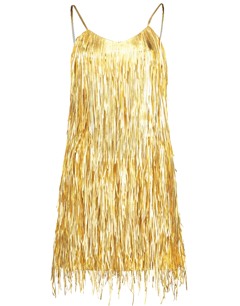 Metallic Fringe Slip Dress
