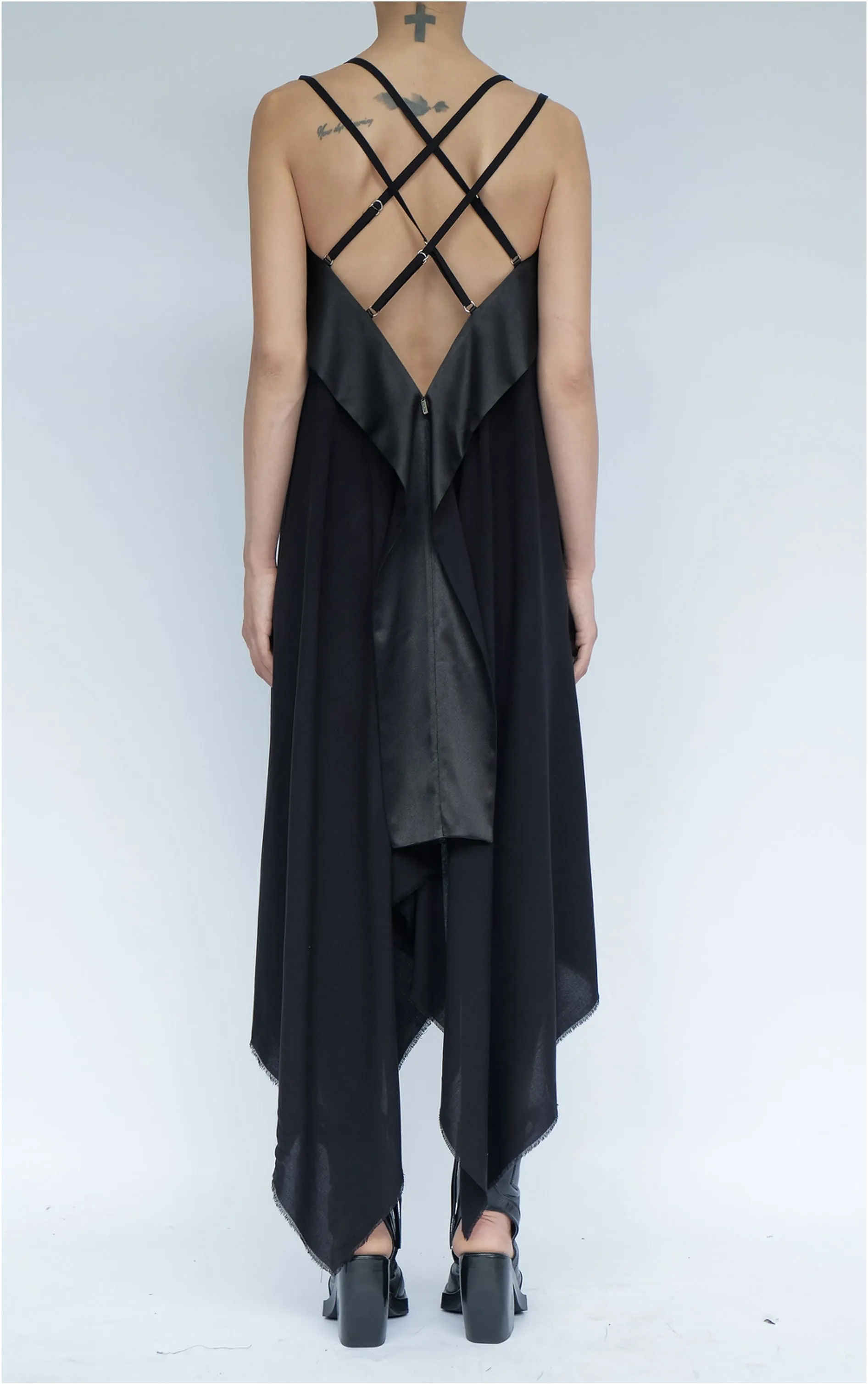 Midi Dress with Satin Straps