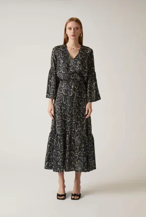 Midi Snake Black Dress