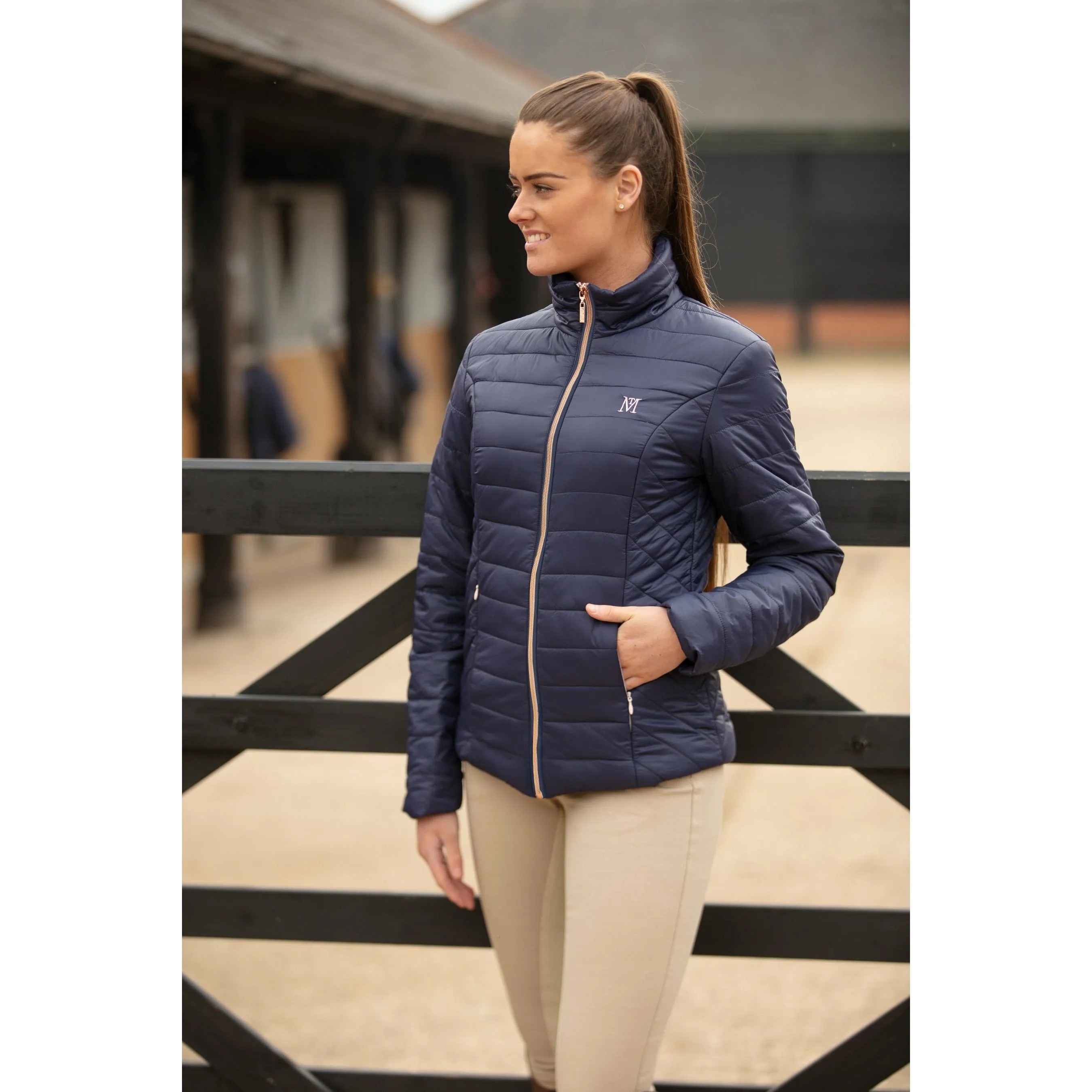 MT Rhapsody Ladies Quilted Jacket Navy/Rose Gold