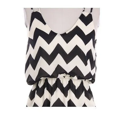Navy Tank Top Chevron Dress