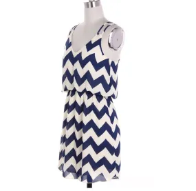 Navy Tank Top Chevron Dress