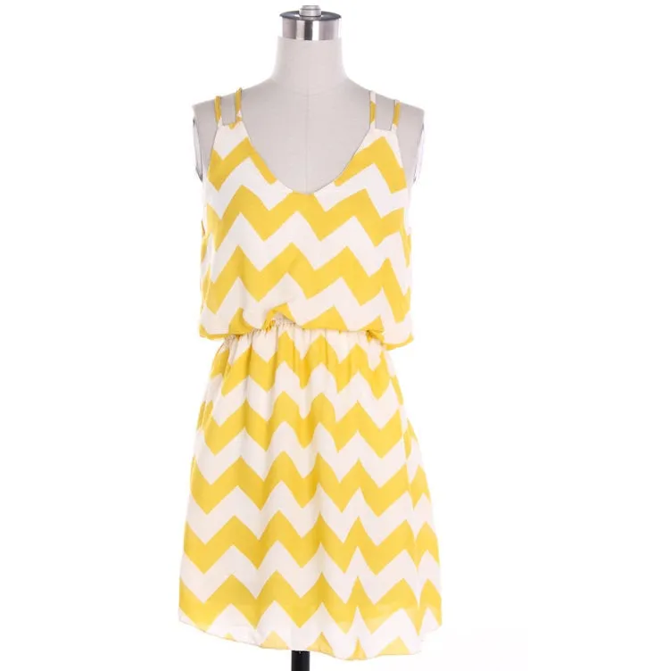 Navy Tank Top Chevron Dress