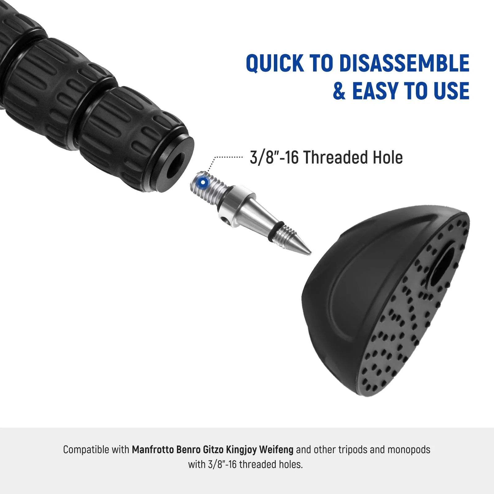 NEEWER Universal Tripod Feet Pad with Detachable Tripod Spikes