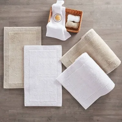 New - 24"x72" Splendor Cotton Tufted Reversible Bath Rug White