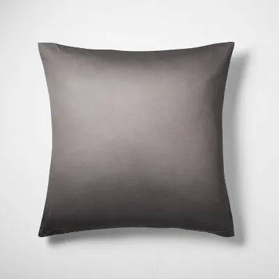 New - Euro Heavyweight Linen Blend Stripe Pillow Sham Dark Gray - Casaluna