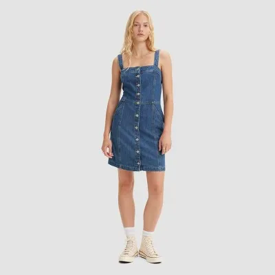 New - Levi's Women's Drea Dress - Medium Wash XL