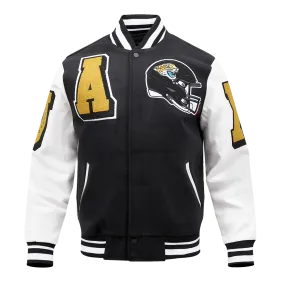 NFL JACKSONVILLE JAGUARS MASHUP  RIB WOOL VARSITY JACKET | NFL WOOL JACKET