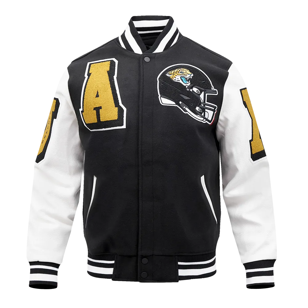 NFL JACKSONVILLE JAGUARS MASHUP  RIB WOOL VARSITY JACKET | NFL WOOL JACKET